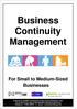 Business Continuity Management For Small to Medium-Sized Businesses