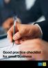 Good practice checklist for small business