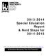 2013-2014 Special Education Report & Next Steps for 2014-2015