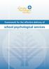 Framework for the effective delivery of. school psychological services