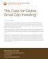 The Case for Global Small Cap Investing