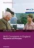 NHS Complaints in England Regulations and Principles