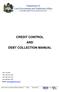 CREDIT CONTROL AND DEBT COLLECTION MANUAL