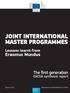 JOINT INTERNATIONAL MASTER PROGRAMMES