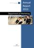 Annual Report 2013. Department of Marketing