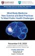 Mind Body Medicine: New Science and Best Practices To Meet Public Health Challenges