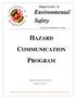 HAZARD COMMUNICATION PROGRAM