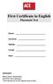 First Certificate in English Placement Test