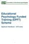 Educational Psychology Funded Training (EPFT) Scheme. Applicant Handbook 2015 entry