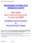DEPARTMENT OF HEALTH IN SARASOTA COUNTY HIV/AIDS EDUCATION AND TRAINING CLASSES FOR 2015 INFORMATION ON CLASSES & REGISTRATION FORMS