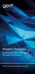 Shopper s Protection. Everything you need to know about this credit card insurance. Product Information Booklet and Policy
