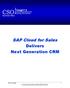 SAP Cloud for Sales Delivers Next Generation CRM