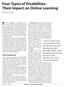 Four Types of Disabilities: Their Impact on Online Learning
