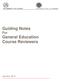 Guiding Notes For General Education Course Reviewers