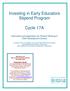 Investing in Early Educators Stipend Program. Cycle 17A