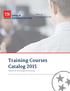 Training Courses Catalog 2015
