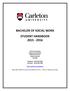 BACHELOR OF SOCIAL WORK STUDENT HANDBOOK 2015-2016