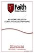 ACADEMIC POLICIES & GUIDE TO COLLEGE PLANNING