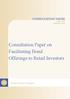 Consultation Paper on Facilitating Bond Offerings to Retail Investors