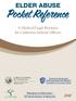 ELDER ABUSE. Pocket Reference. A Medical/Legal Resource for California Judicial Officers