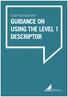 SCQF PARTNERSHIP GUIDANCE ON USING THE LEVEL 1 DESCRIPTOR