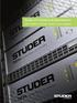 Studer I/O Solutions & Specifications. D21m Modular I/O System Studer Compact Stagebox