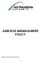 ASBESTOS MANAGEMENT POLICY