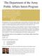 The Department of the Army Public Affairs Intern Program