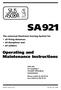 SA921. Operating and Maintenance Instructions. The universal Electronic Scoring System for all firing distances all disciplines and all calibers