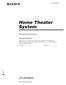 Home Theater System HT-DDW650. Operating Instructions. Owner s Record 4-244-183-71(1) 2003 Sony Corporation