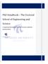 PhD Handbook The Doctoral School of Engineering and Science. A Sequential Description of the PhD Processes within the Doctoral School