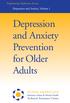 Professional Reference Series Depression and Anxiety, Volume 1. Depression and Anxiety Prevention for Older Adults
