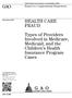 GAO HEALTH CARE FRAUD. Types of Providers Involved in Medicare, Medicaid, and the Children s Health Insurance Program Cases
