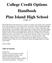 College Credit Options Handbook Pine Island High School SY 2015-16