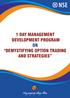 1 DAY MANAGEMENT DEVELOPMENT PROGRAM ON DEMYSTIFYING OPTION TRADING AND STRATEGIES