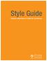 Style Guide Graphic Standards & Editorial Guidelines