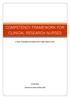 COMPETENCY FRAMEWORK FOR CLINICAL RESEARCH NURSES