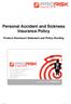 Personal Accident and Sickness Insurance Policy Product Disclosure Statement and Policy Wording
