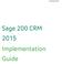 Sage 200 CRM 2015 Implementation Guide