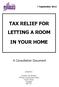 TAX RELIEF FOR LETTING A ROOM IN YOUR HOME