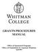 GRANTS PROCEDURES MANUAL