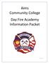 Aims Community College Day Fire Academy Information Packet
