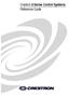 Crestron 2-Series Control Systems Reference Guide