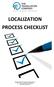 LOCALIZATION PROCESS CHECKLIST