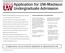 Application for UW-Madison Undergraduate Admission