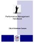 Performance Management Handbook. City of American Canyon