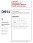 Introduction to: Occupational Safety & Health Administration