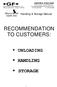RECOMMENDATION TO CUSTOMERS: