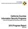 California Counties Information Security Programs A look into the progress and future plans across counties