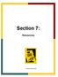 Section 7: Resources